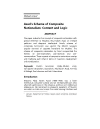 Azad's Scheme of Composite Nationalism
