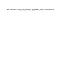 Please Note That This Document Is Broken Into Two Parts for Convenience