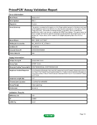 Primepcr™Assay Validation Report