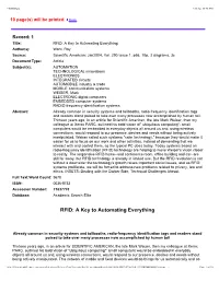 RFID: a Key to Automating Everything
