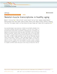 Skeletal Muscle Transcriptome in Healthy Aging