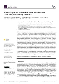 Stress Adaptation and the Brainstem with Focus on Corticotropin-Releasing Hormone