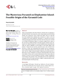 The Mysterious Pyramid on Elephantine Island: Possible Origin of the Pyramid Code