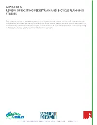 Appendix A: Review of Existing Pedestrian and Bicycle Planning Studies