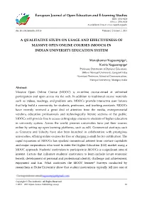 European Journal of Open Education and E-Learning Studies A