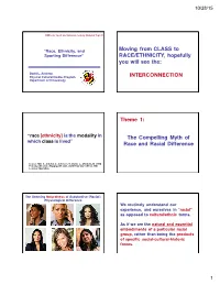 INTERCONNECTION the Compelling Myth of Race and Racial Differen