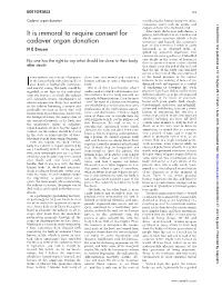 It Is Immoral to Require Consent for Cadaver Organ Donation