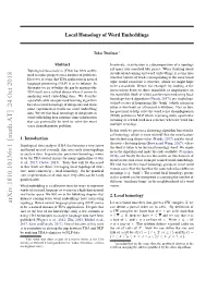 Local Homology of Word Embeddings