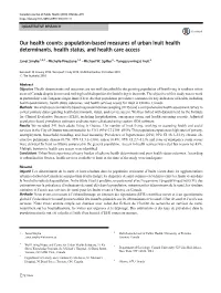 Population-Based Measures of Urban Inuit Health Determinants, Health Status, and Health Care Access