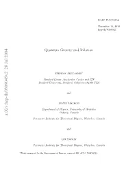 Quantum Gravity and Inflation
