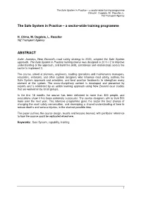 The Safe System in Practice – a Sector-Wide Training Programme Climo,H