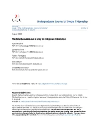 Multiculturalism As a Way to Religious Tolerance