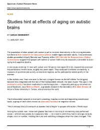 Studies Hint at Effects of Aging on Autistic Brains