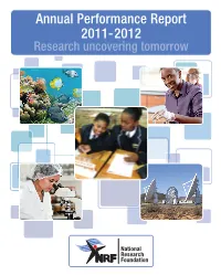 Annual Performance Report 2011-2012 Research Uncovering Tomorrow