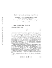 Basic Concepts in Quantum Computation