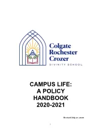Campus Life: a Policy Handbook 2020-2021