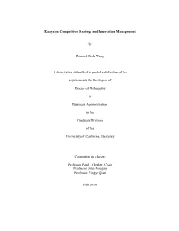 Essays on Competitive Strategy and Innovation Management by Richard