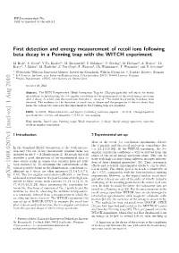 First Detection and Energy Measurement of Recoil Ions