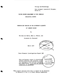Geology and Mineralogy This Document Consists of 20 Pages* Series A*
