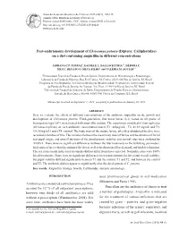 Post-Embriononic Development of Chrysomya Putoria (Diptera: Calliphoridae) on a Diet Containing Ampicillin in Different Concentrations
