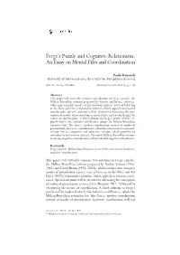 Frege's Puzzle and Cognitive Relationism: an Essay on Mental