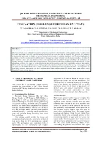Innovation Challenge for Indian Railways