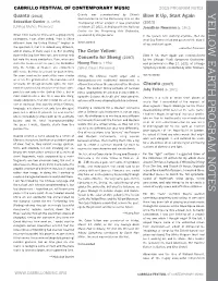 Program Notes