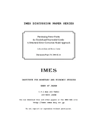 Purchasing Power Parity for Traded and Non-Traded Goods: a Structural Error Correction Model Approach
