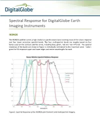 Spectral Response for Digitalglobe Earth Imaging Instruments