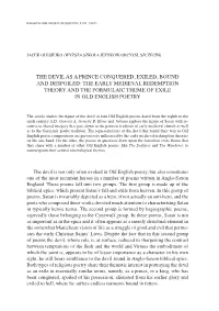 The Devil As a Prince Conquered, Exiled, Bound and Despoiled: the Early Medieval Redemption Theory and the Formulaic Theme of Exile in Old English Poetry