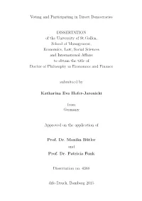 Voting and Participating in Direct Democracies DISSERTATION Of