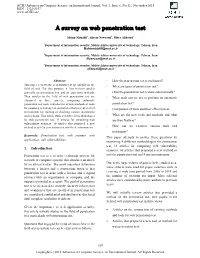 A Survey on Web Penetration Test