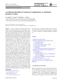 An Efficient Algorithm for Numerical Computations of Continuous Densities of States