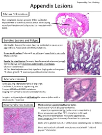 Appendix Lesions