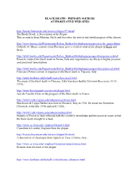Black Death – Primary Sources Authoritative Web Sites