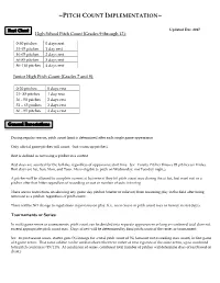 Pitch Count Implementation~