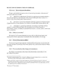 Revocation by Dissolution of Marriage