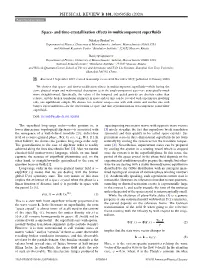 Space- and Time-Crystallization Effects in Multicomponent Superfluids
