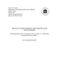 Special Nature Reserve Area Destination Development
