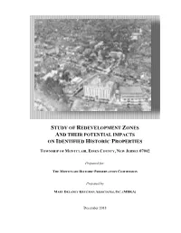 Study of Redevelopment Zones and Their Potential Impacts on Identified Historic Properties