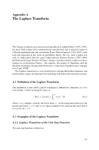 Appendix a the Laplace Transform