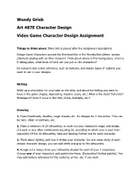 Video Game Character Design Assignment