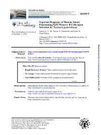 Neisseria Gonorrhoeae Infection by Functioning Igm Memory B Cells