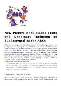 New Picture Book Makes Trans and Nonbinary Inclusion As Fundamental As the Abcs