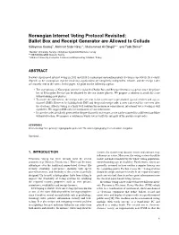 Norwegian Internet Voting Protocol Revisited: Ballot Box and Receipt