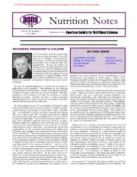 Notes Nutrition Asns