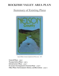 Summary of Existing Plans