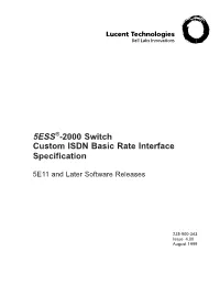 5ESS-2000 Switch Custom ISDN Basic Rate Interface Specification