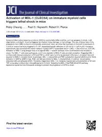 Activation of MDL-1 (CLEC5A) on Immature Myeloid Cells Triggers Lethal Shock in Mice