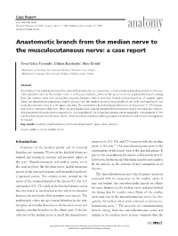 Anastomotic Branch from the Median Nerve to the Musculocutaneous Nerve: a Case Report